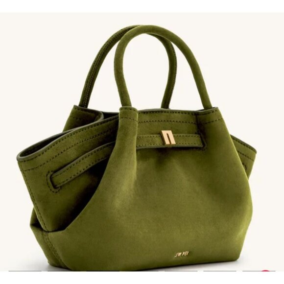 JW PEI Handbags - JW Pei Hana Mini Faux Suede Tote Bag Dark Olive